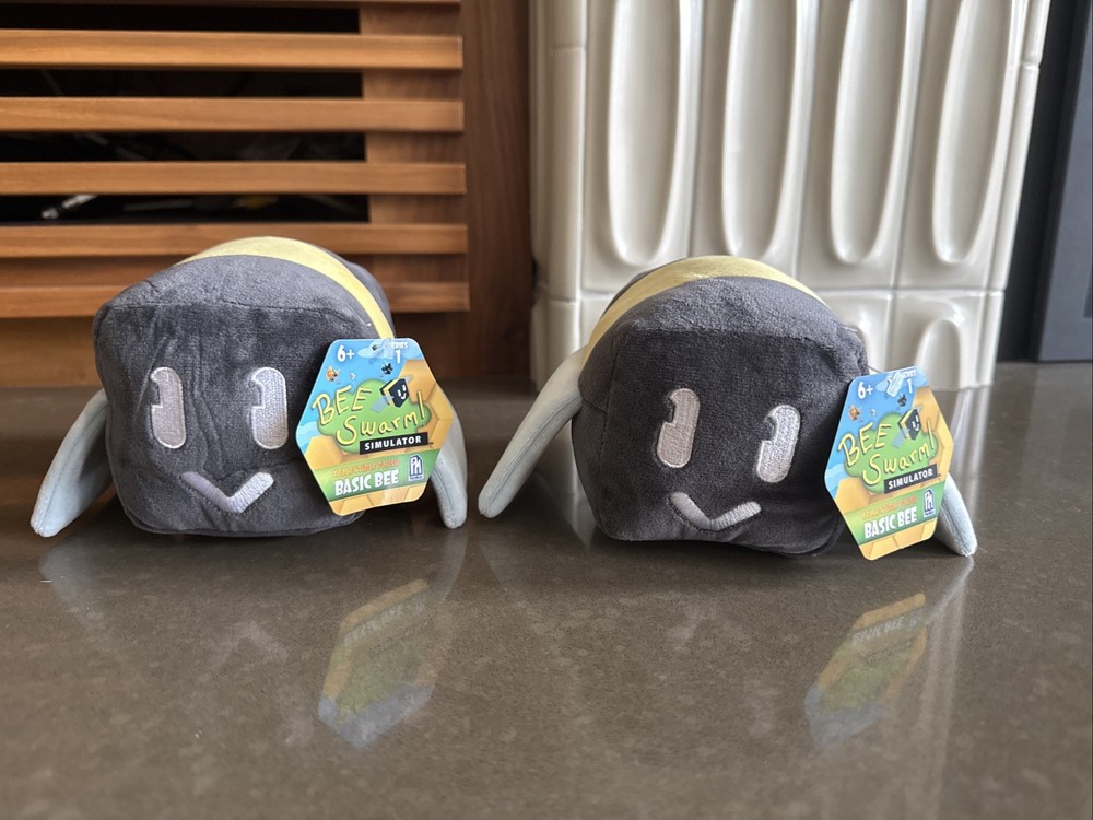 Pair of 2 Bee Swarm Simulator Plush Soft Plushie Basic Bee