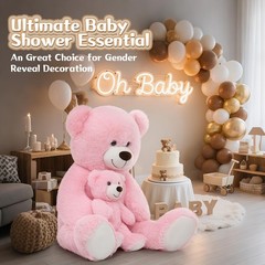 Mom and Baby Giant Teddy Bear, 39inch Soft Big Teddy Bears Stuffed Animal Plu…