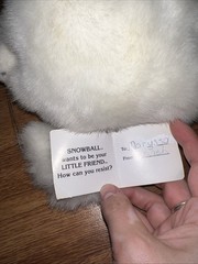 Vintage White Baby Harp Seal Pup Plush by Gibson Greeting, inc. 1996