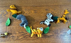 The Winding Road 5 Hanging Animal Mobile Garland 100% Wool Felt 52”