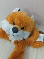 Noah’s Ark Animal Workshop Plush red fox UNSTUFFED zipper back orange white
