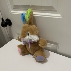 Linzy Brown Bunny Rabbit Easter Different Color Ears Feet Blue Green Pink Purple
