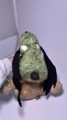 VTG Green Gund Plush Dog Sani Foam Filled Brooklyn NY 1950s 1960s Stuffed Animal