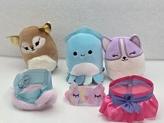 Squishmallow Squishville Mini Plush Lot of 6, Corgi Squid Panda Hippo Antelope