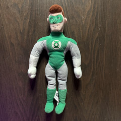Green Lantern/Hal Jordan bean bag doll: Warner Bros Store, DC Super Heroes 1999
