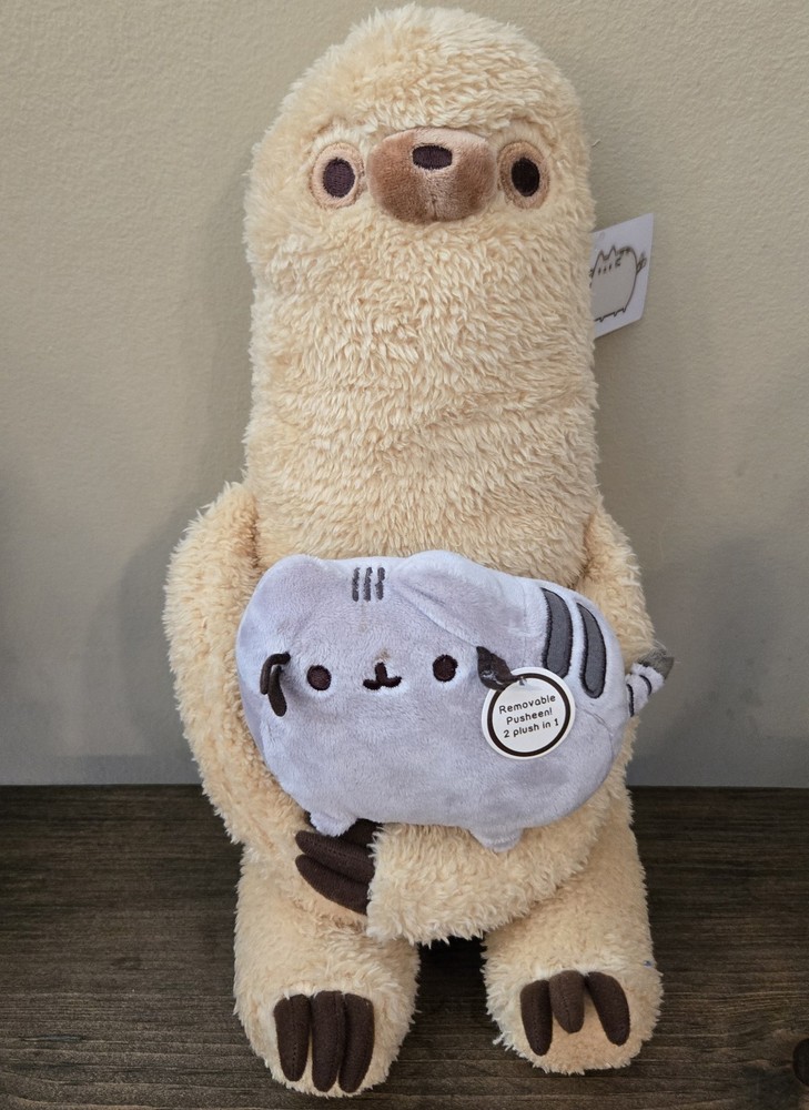 Gund Pusheen Sloth Cuddling Cat Soft Plush Stuffed Animal Approx 18″ Toy W Tag