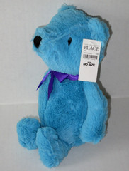NEW The Childrens Place Blue Teddy Bear Purple Bow Heart 12″ Plush Toy NWT