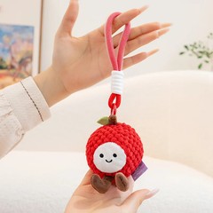 11cm Cute Apple Plush Keychain Soft Stuffed Fruit Doll Bag Pendant Charm Gift
