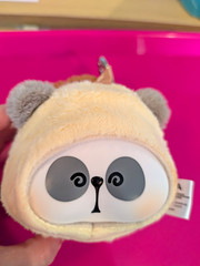 Panda Plush Keychain, Mini Under 6 in, Cream/Brown/Gray