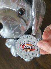 NWT Raising Cane’s Happy New Year Silver Countdown Colletor Dog Stuffed Plush