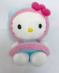 Sanrio Blip Hello Kitty Plush Toy 1976 Blue Dress Pink Bow Winter Wonderland