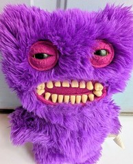 Spin Master Fuggler Mr. Buttons – Purple Fur, Yellow Eyes Variant Good Condition