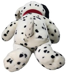 Vtg Commonwealth Dalmatian Dog Plush Black White 18” Red Scarf Christmas 1996