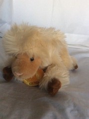 Vintage 90s Gund plush Soft Toy kawaii Baby Sheep beige Lamb Stuffed tag NOS