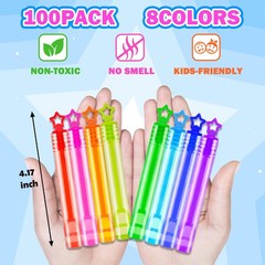 Wondrus Bulk Mini Bubbles Party Favors for Kids 100-300 Pack, Small 4 Rainbow