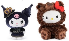 2 Piece GUND Plush Set, 9.5″ 20th Anniversary Kuromi and 10″ Hello Kitty Bear