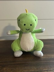 Make Believe Ideas Plush Green Dinosaur T-Rex Stuffed Animal 7” Silver Sparkles