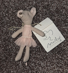 Maileg Ballerina Mouse Little Sister Gray/Pink Tutu With Tags, Retired. New