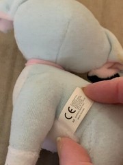 Vintage Bratz blue and white puppy dog pink ribbon Plush stuffed animal Y2K Petz