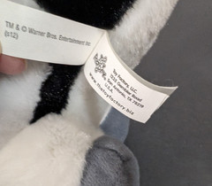 Plush Toy Factory WB Happy Feet Two Mumble the Penguin Gray, Black & White 2012