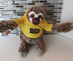 Official SNAX The Sloth Talking Plush Sloth Toy Yellow Hoodie Sloth Mode Video