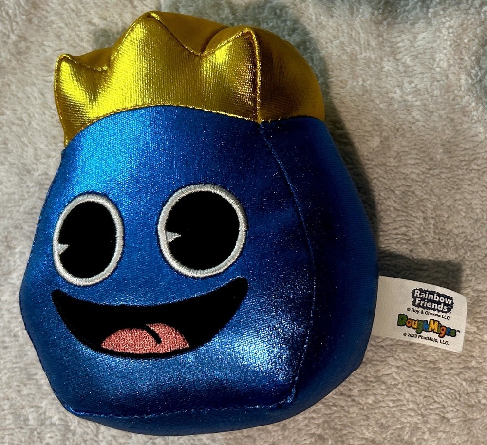 Rare Rainbow Friends Ultimate Blue Head Metallic Variant Smiley Face 5” Plush