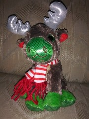 MVP Reindeer Plush 7″ Christmas Shiny Nose Hooves Antlers Scarf Glitter Eyes