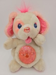Vintage Secret Keepins Pups Kenner 1994 White & Pink Puppy Dog Plush Lock No Key