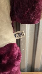 Vintage 1950/ 1960 Carnival Prize Teddy Bear Purple White Plush Colombia Toy 24″