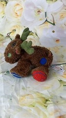 Mary Meyer Plush Reindeer Green Corduroy Antlers Multicolor Toy Stitched Eyes