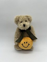 1988-2003 Boyds Bears Cheer Up Sonny Plush Brown Bear Yellow Smiley Face Pillow