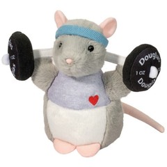 Jim Rat 7″ Douglas Gray Plush Stuffed Animal Gym Addict Junkie Rodent Exercise