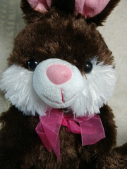 Vtg DANN DEE Collectr’s Choice Pink Brown 16″ CHOCOLATE BUNNY Easter Plush 2018