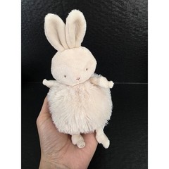 Bunnies By The Bay Roly Poly Rutabaga Cream Rabbit Knotted Plush Bean Bag Toy 5″