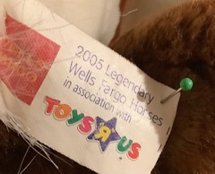 2005 Toys R Us Wells Fargo Pinto Painted Brown White Horse Plush Toy 15”
