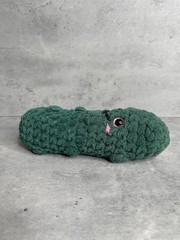 Handmade Crochet Emotional Support Pickle Plush Green Yarn For Kids And Adults