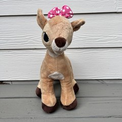 Rudolph Red-Nosed Reindeer Clarice Plush Dan Dee Pink Bow Toy Stuffed 15″