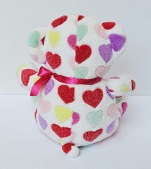 Grocery Outlet Heart Teddy Bear Plush Stuffed Animal Red Purple Green Pink 10″