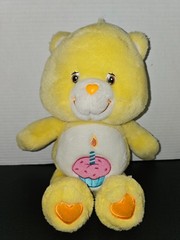 RARE HTF / Play Along/Y2K Care Bears Plush – 13″ – Birthday – Yellow