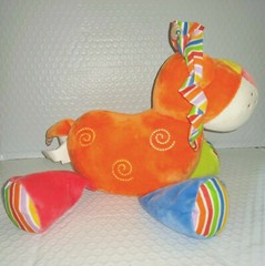 First Impressions LION Orange Blue Pink Yellow Velour Soft 11in Plush Swirls