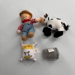 GUND Baby My Little Farm Playset Farmer & Animals Plush Toys Carry Case Cow