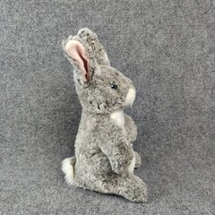 Ty Bunny Plush Rabbit Hopper Gray White Stuffed Animal New Beanie Buddies 14″