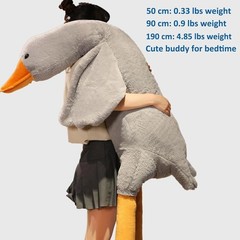 Giant Grey Swan Plush Toy 75″ Soft Goose Stuffed Animal Pillow Kids Adults Gift