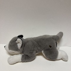 FAO Schwarz Plush Husky Dog 15″ Adopt-A-Pet Realistic Floppy White Gray Puppy