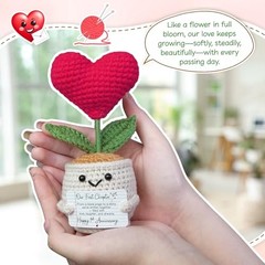Red Crochet Gifts for Boyfriend – 1 Year Anniversary – Love Bloomed