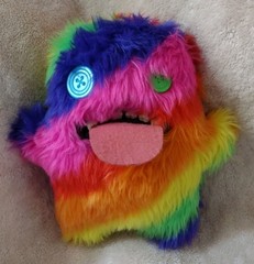 Fuggler Plush Funny Ugly Monster Oogah Boogah Rainbow Furry Teeth Tongue 9″