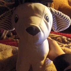 Homerbest Dog Stuffed Animal Plush Toy White Black Spot Clean Only