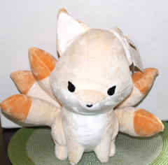 Bellzi Huli the Mystical Fox Tan Big Tailed Kitsune Plush Stuffed Animal NWT