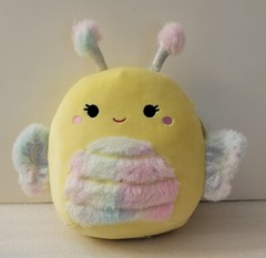 Squishmallows Nixie the Yellow Butterfly 7.5″ NWT Rainbow Fuzzy Tummy Easter
