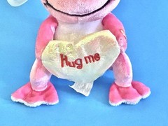 Gemmy Frog Keychain Clip Plush Valentine’s Day Hug Me Non Working 5” Rare HTF